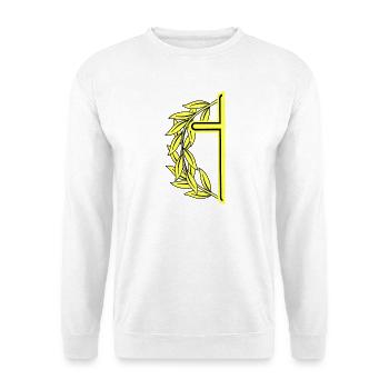 Croix minimaliste Croix Couronne de laurier Crucifix - Sweat-shirt Unisexe - blanc - Devant