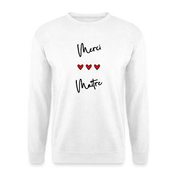 MEISTER. MEISTER. VIELEN DANK. DANKE, MEISTER. MEISTER - Unisex Pullover - Weiß - Vorne