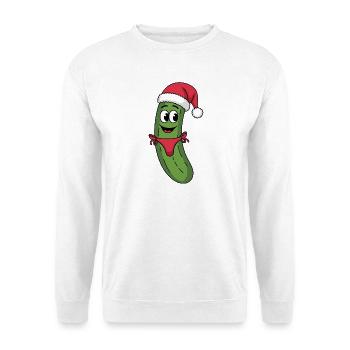 Festliche Gurke mit Nikolausmütze - Unisex Pullover - Weiß - Vorne