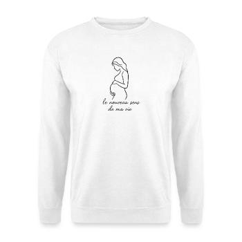 Femme enceinte minimaliste cadeau - Sweat-shirt Unisexe - blanc - Devant