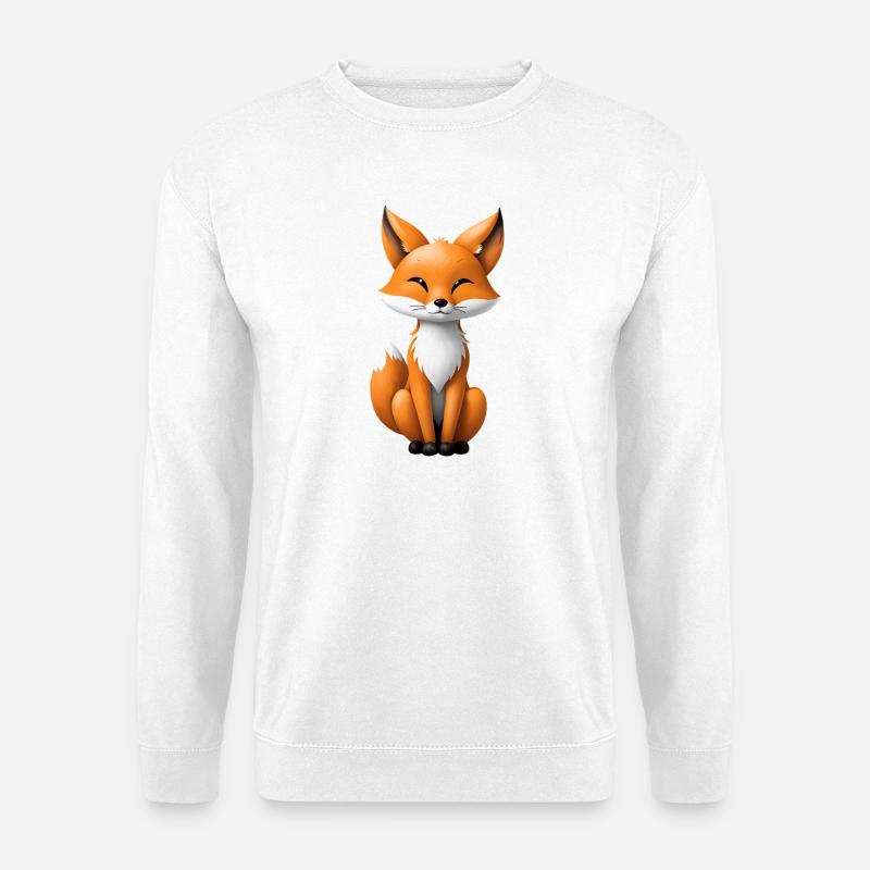 Cute Fox Illustration - Unisex Sweatshirt - white