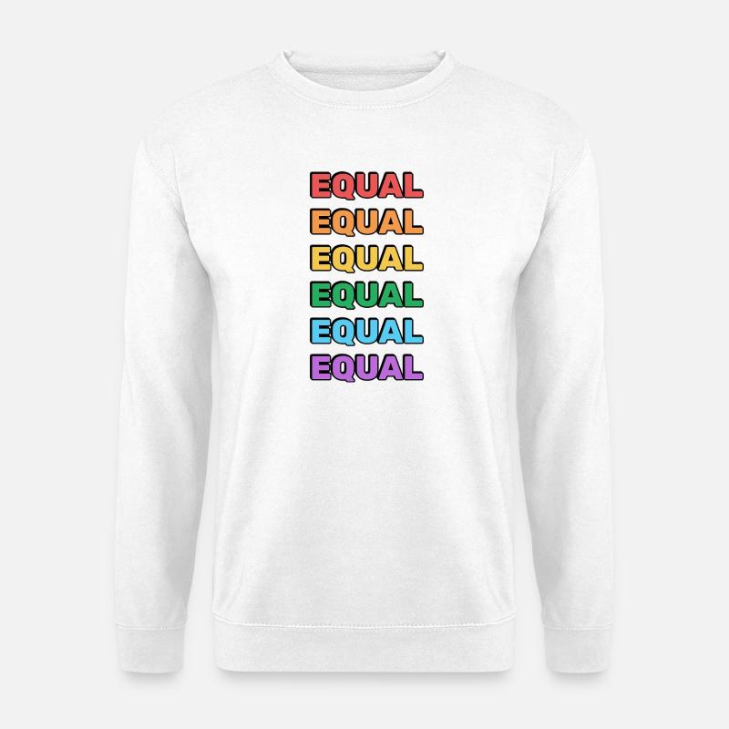LGBTQ+ Equality Rainbow Pride Merch - Unisex Sweatshirt - white
