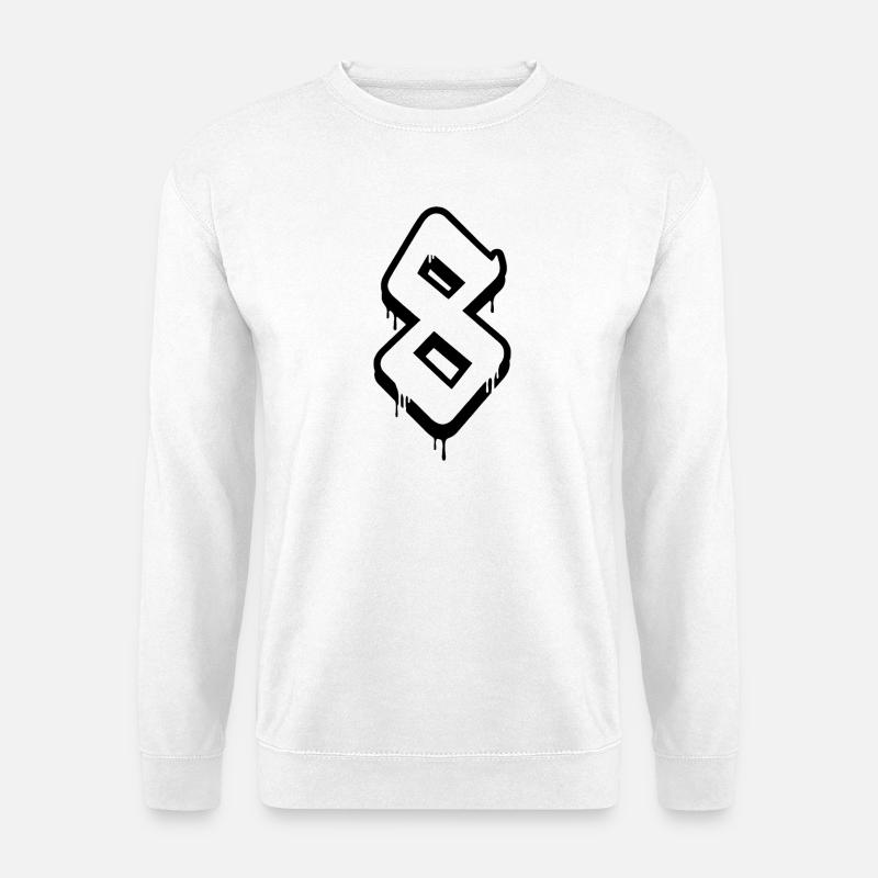 Abstract graffiti number design - Unisex Sweatshirt - white