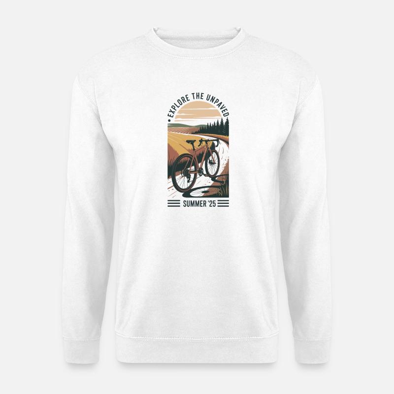 Cycling through the summer fields - Unisex Sweatshirt - white