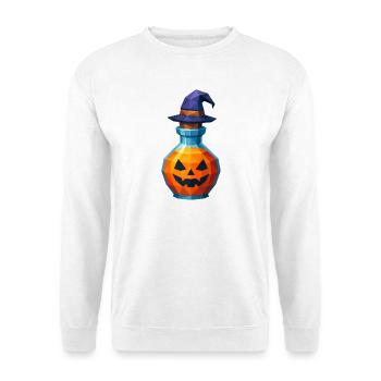 Citrouille low poly dans une fiole de sorcière - Sweat-shirt Unisexe - blanc - Devant