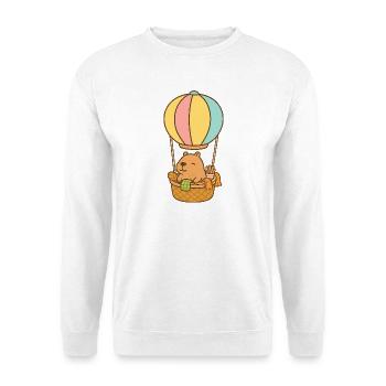 Capybara in a hot air balloon – sweet & relaxed 🎈 - Unisex Sweatshirt - white - Front