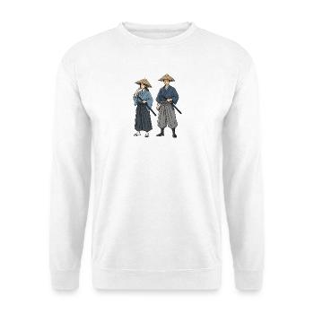 Samurai Duett im Kimono Ronin Paar - Unisex Pullover - Weiß - Vorne