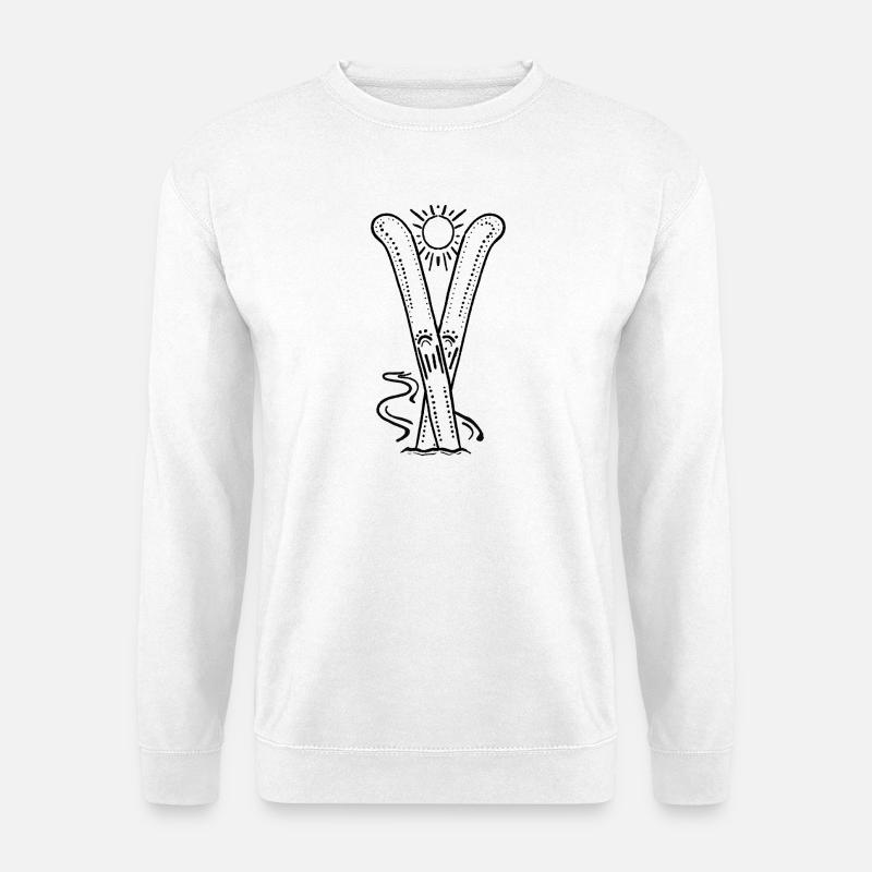 Skier mit Sonne - Unisex Pullover - Weiß