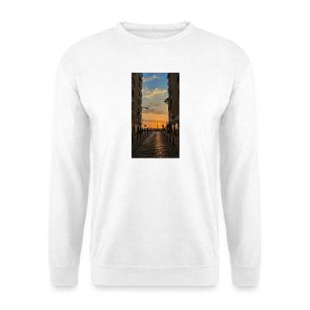 Dusk on Cobblestone Street - Unisex Sweatshirt - white - Front