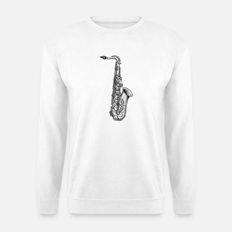 Saxofon - Unisex Pullover - Weiß