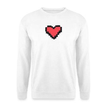 Cœur rouge pixel art rétro 8 bits - Sweat-shirt Unisexe - blanc - Devant