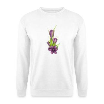 Delicate purple crocuses in elegant illustration - Unisex Sweatshirt - white - Front