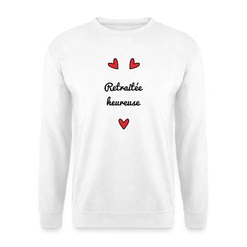 RETRAITEE. RETRAITE. BONNE RETRAITE. ANNIVERSAIRE - Sweat-shirt Unisexe - blanc - Devant
