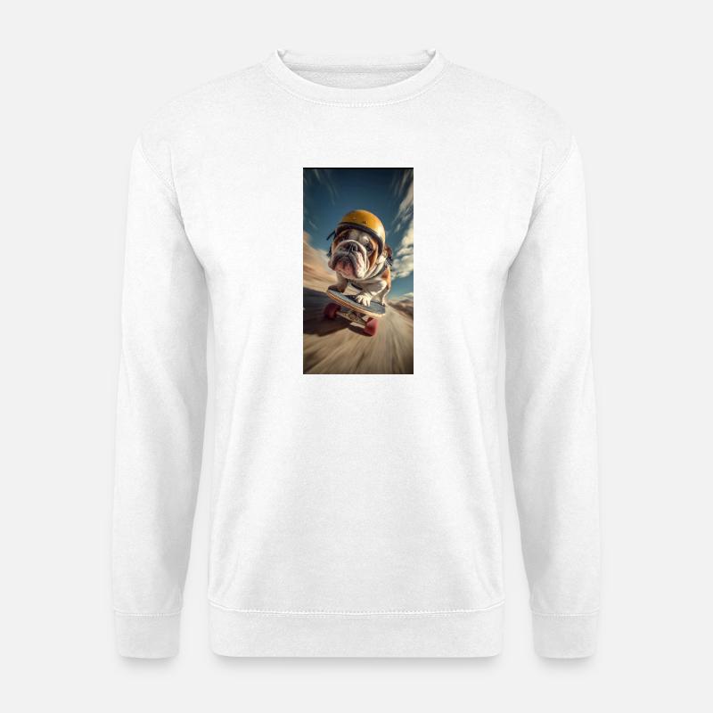 Bulldog Skateboard Tempo - Unisex Pullover - Weiß