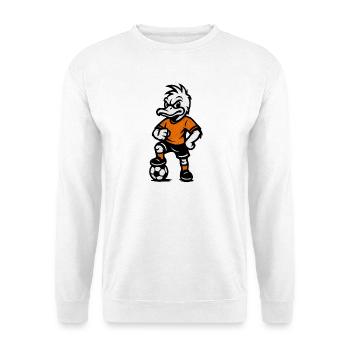 Retro-Duck Fußballheld - Unisex Pullover - Weiß - Vorne