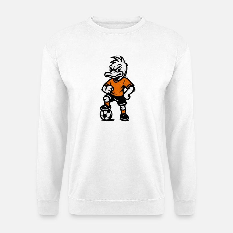 Retro-Duck Fußballheld - Unisex Pullover - Weiß
