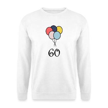 60. 60 JAHRE. 60-JÄHRIGES JUBILÄUM. 60. GEBURTSTAG. - Unisex Pullover - Weiß - Vorne