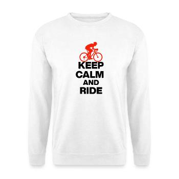 KEEP CALM AND RIDE! REENNRAD & PETON GESCHENK blak - Unisex Pullover - Weiß - Vorne