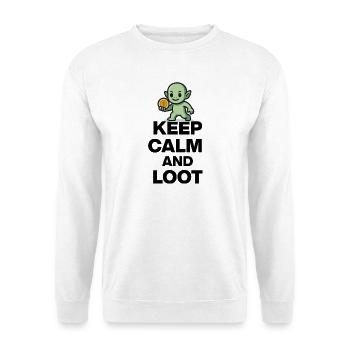 KEEP CALM AND LOOT, GOBLIN GOLD! GAMER NERD PARTY - Unisex Sweatshirt - white - Front