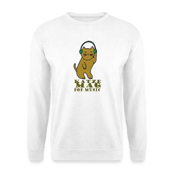 Katze mag pop music - Unisex Pullover - Weiß - Vorne