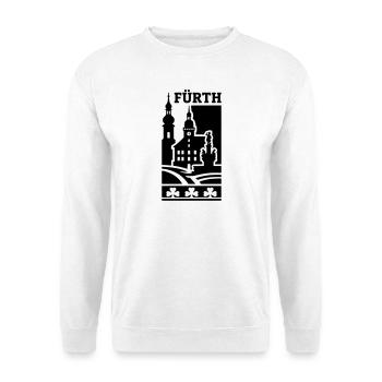 Fürth Silhouette Wahrzeichen - Unisex Pullover - Weiß - Vorne