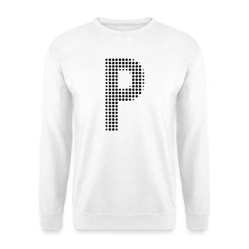 Buchstabe P – Punktmuster Initial Design - Unisex Pullover - Weiß - Vorne