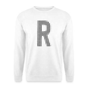 Buchstabe R – Punktmuster Initial Design - Unisex Pullover - Weiß - Vorne