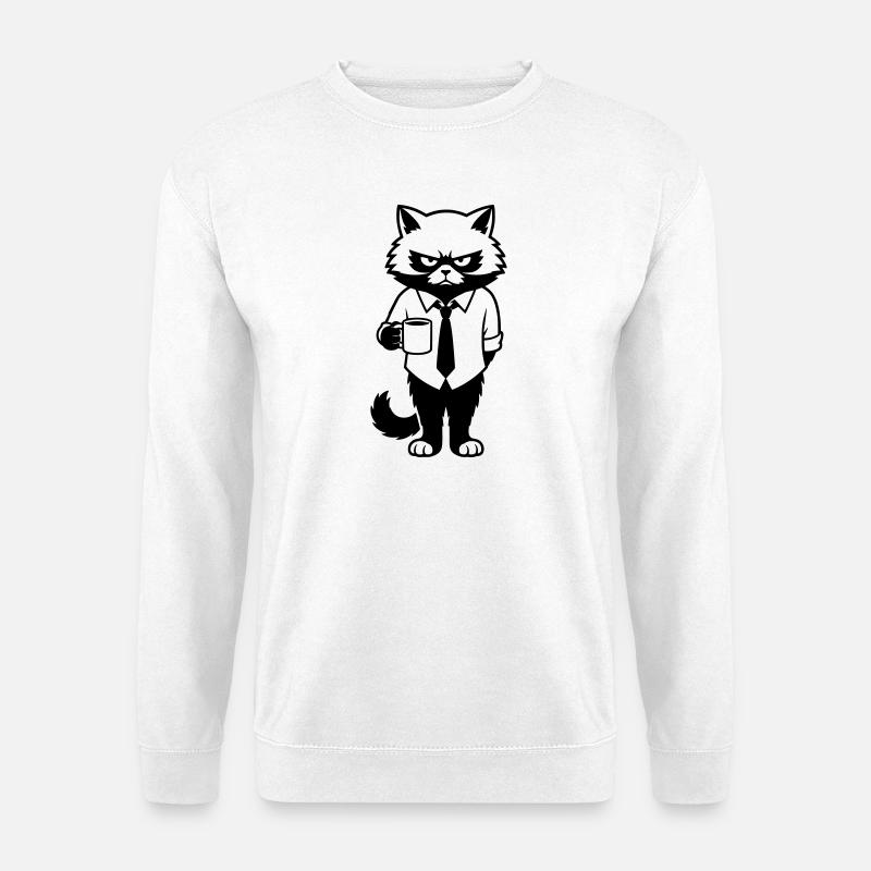 Grumpy office hangover with coffee - Unisex Sweatshirt - white