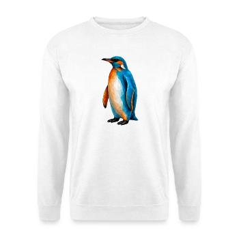 Kingfisher Penguin – Low Poly Art - Unisex Sweatshirt - white - Front