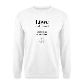 Sternzeichen Löwe - Unisex Pullover - Weiß - Vorne - Alina (178cm) & Michal (187cm)