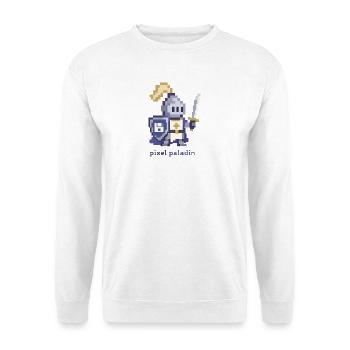 Pixel Paladin Pixelheld - Unisex Pullover - Weiß - Vorne - Alina (178cm) & Michal (187cm)