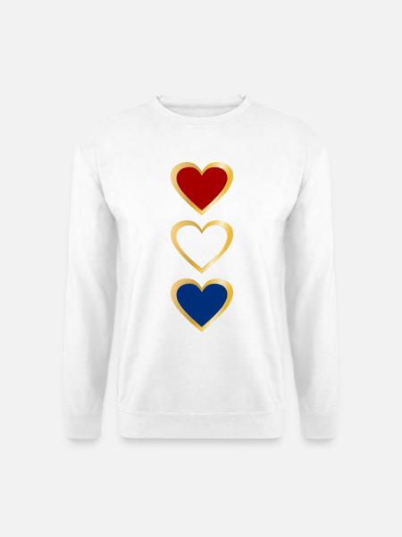 Flagge des Herzens der Niederlande - Unisex Pullover - Weiß