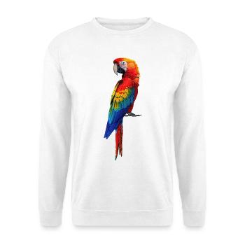 Papagei Ara - Unisex Pullover - Weiß - Vorne - Alina (178cm) & Michal (187cm)