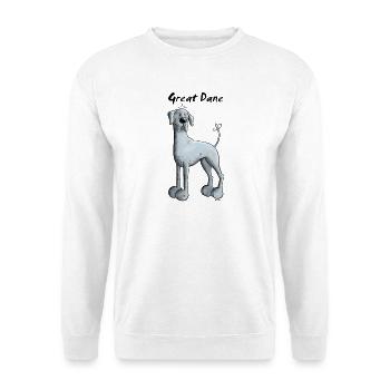 Drollige Deutsche Dogge - Unisex Pullover - Weiß - Vorne