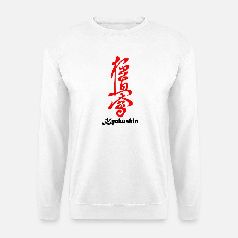 Kyokushin in japanischem Kanji-Rot geschrieben - Unisex Pullover - Weiß