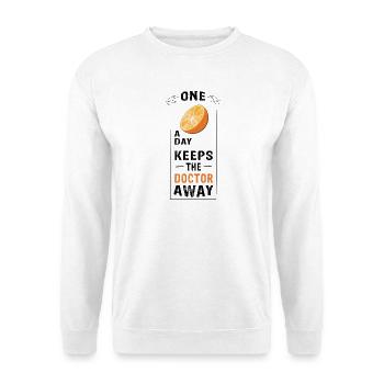 UNE ORANGE par jour éloigne le médecin - Sweat-shirt Unisexe - blanc - Devant