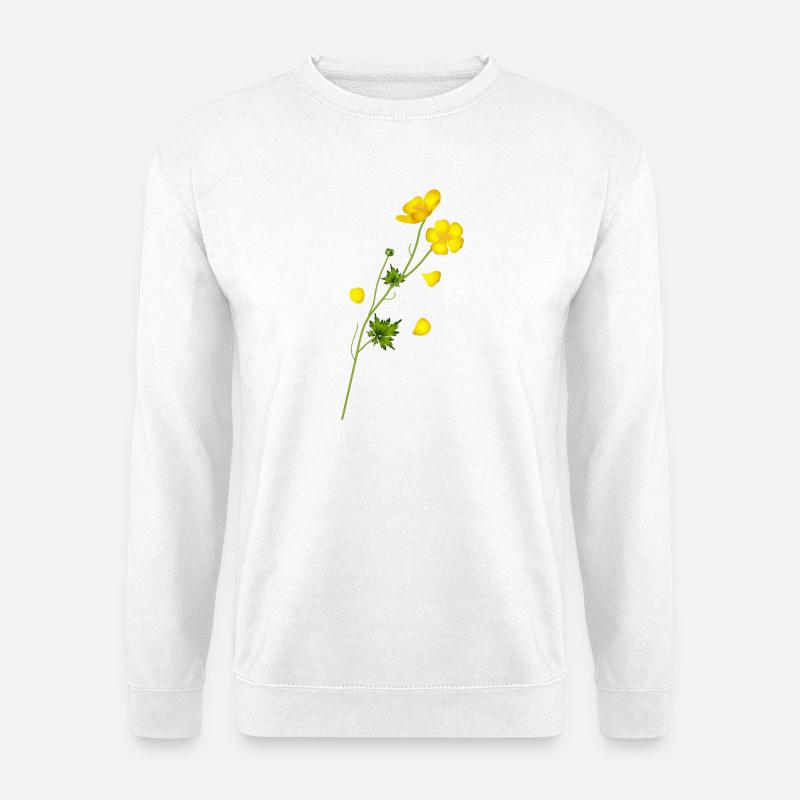 Die leuchtend gelbe Butterblume voller Harmonie - Unisex Pullover - Weiß