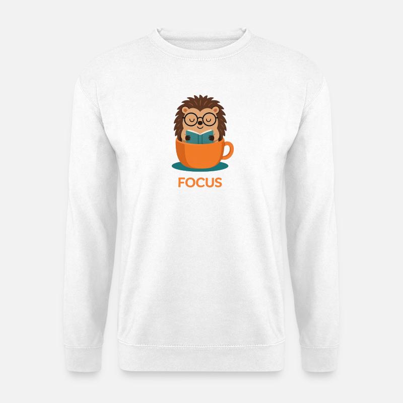 Original studious cute hedgehog - Unisex Sweatshirt - white