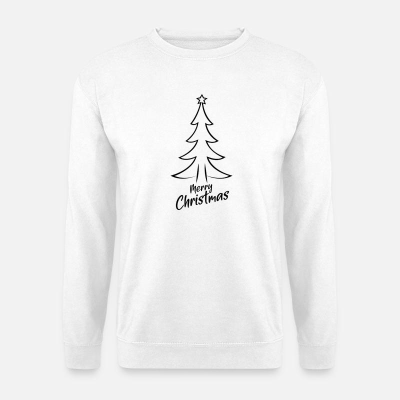 Minimalistische Tanne Merry Christmas - Unisex Pullover - Weiß