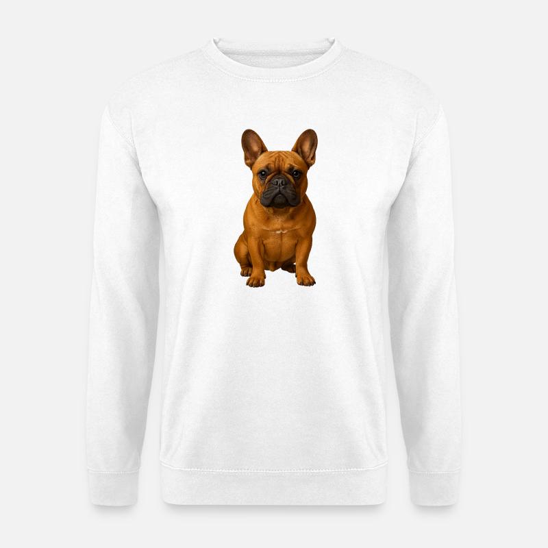 Frenchie Portrait Powerful Pose - Unisex Sweatshirt - white