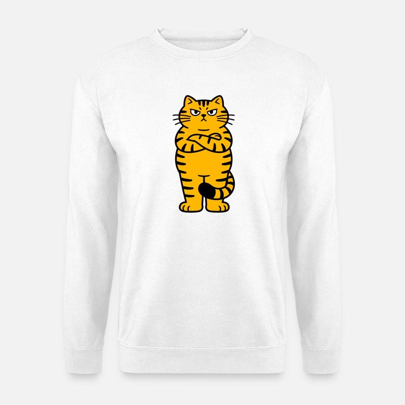chagrijnige kat comic - Sweat-shirt Unisexe - blanc