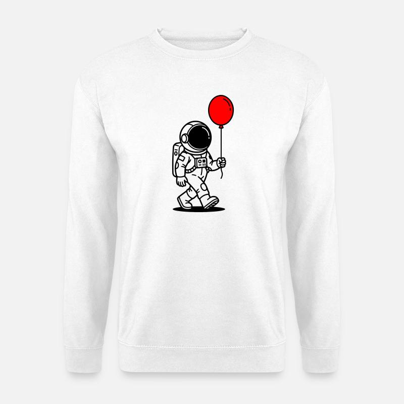 Astronaut mit Ballon - Unisex Pullover - Weiß