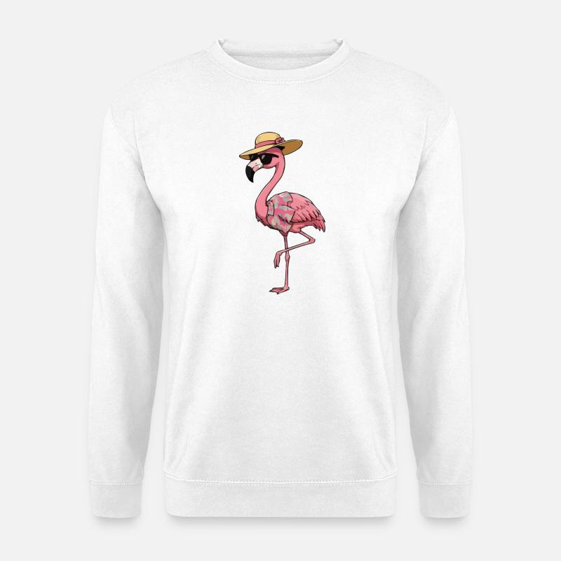 Hawaiian Flamingo Lounge - Unisex Pullover - Weiß