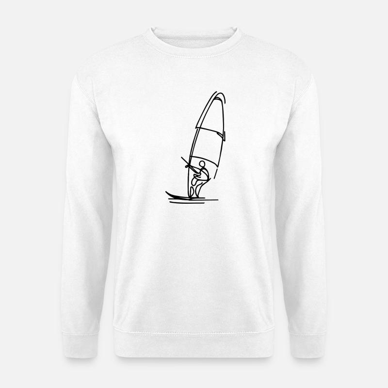 Windsurfer Drawing - Unisex Sweatshirt - white