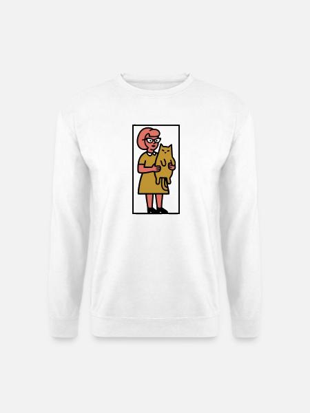 Katzenlady Haustier Illustration - Unisex Pullover - Weiß