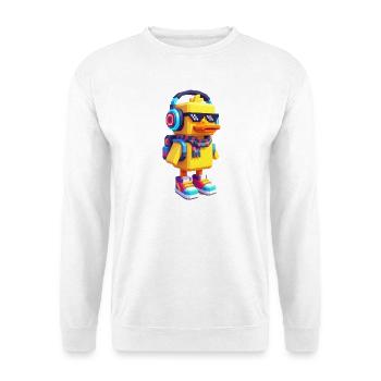 Voxelente mit Gaming Accessoires - Unisex Pullover - Weiß - Vorne - Alina (178cm) & Michal (187cm)