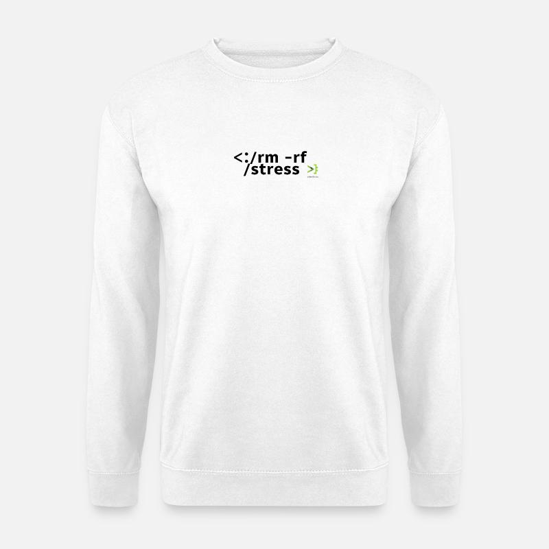 Stress Code: rm -rf stress - Unisex Sweatshirt - white