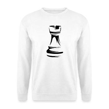 rook turm schach chess symbol Illustration Logo - Unisex Pullover - Weiß - Vorne