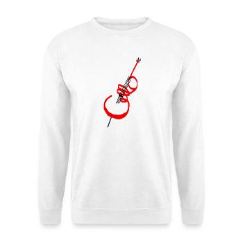 Lettrage violoncelle rouge - Sweat-shirt Unisexe - blanc - Devant