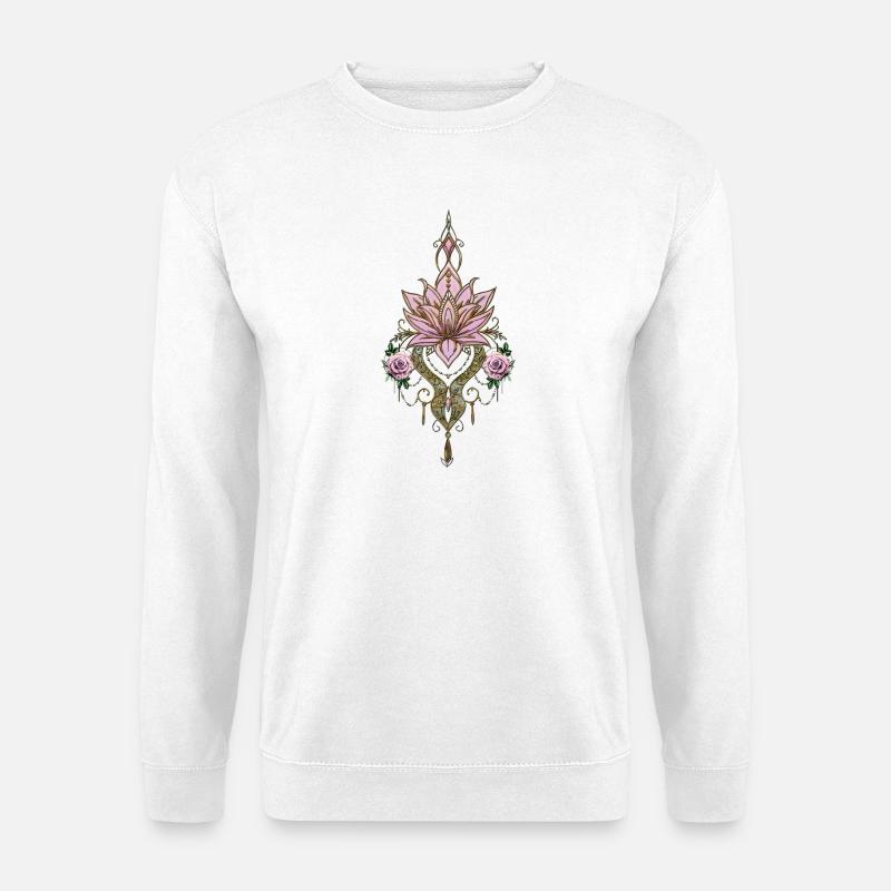 Schöne Lotusblume - Unisex Pullover - Weiß